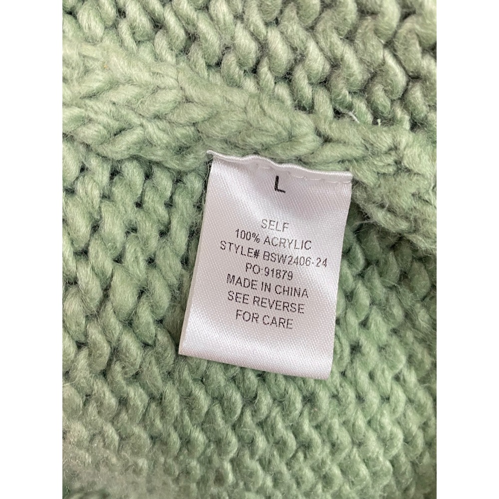 Altard State Sage Green Daisy Crochet Chunky Knit Cardigan Sweater Large BSW2406 - Picture 5 of 7